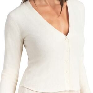 SKIMS Featherweight Cashmere Cardigan Egret XXS NWT $190